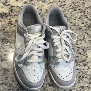 Nike Women's Light Gray and White Sneakers